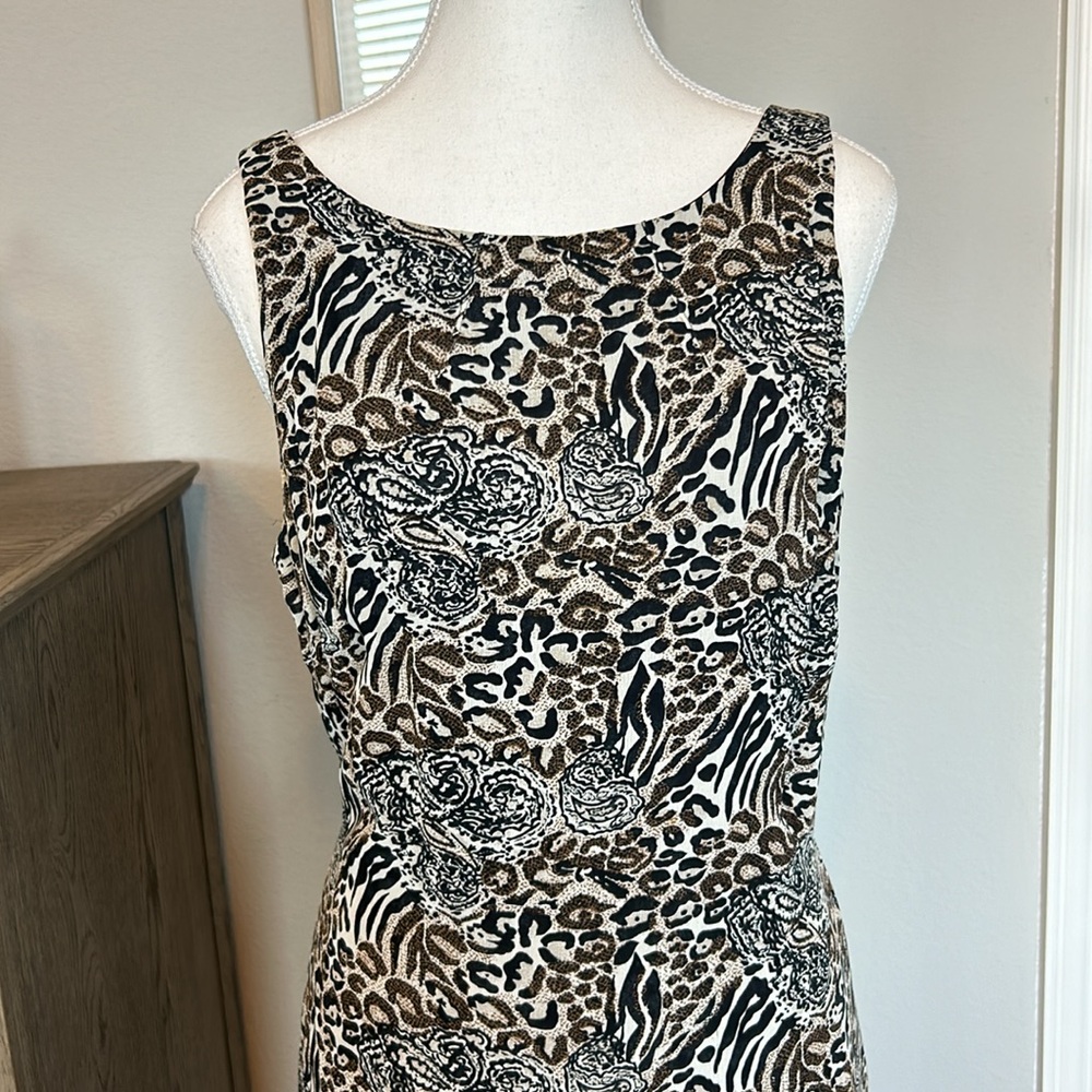 CDC Caren Desiree Company: Animal Print Sleeveless Maxi Dress Size 6 - Picture 4 of 14